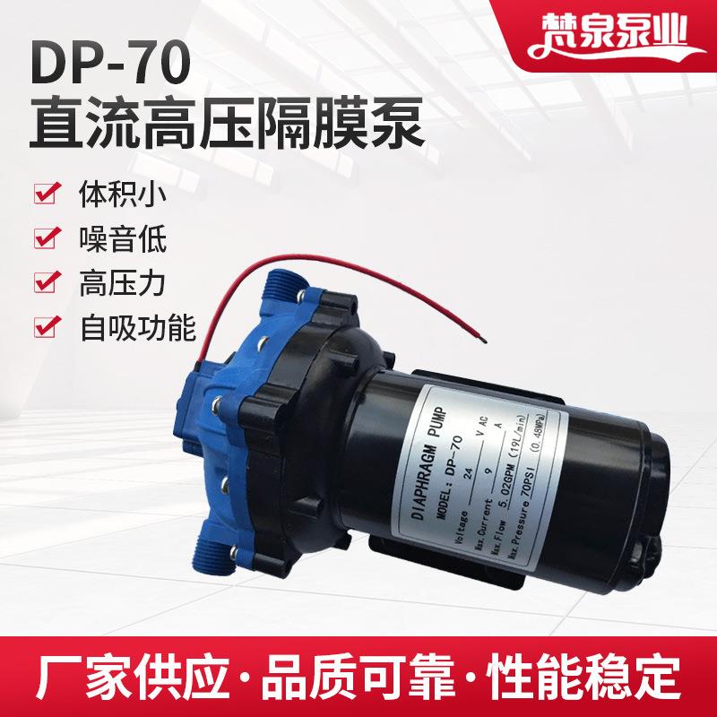 电动隔膜泵DP-70/12V24V直流增压泵循环冷却泵扫地车喷水泵