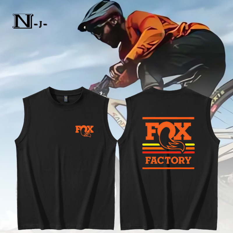 Fox越野摩托车山地自行车骑行服队服宽松纯棉百搭无袖背心上衣服