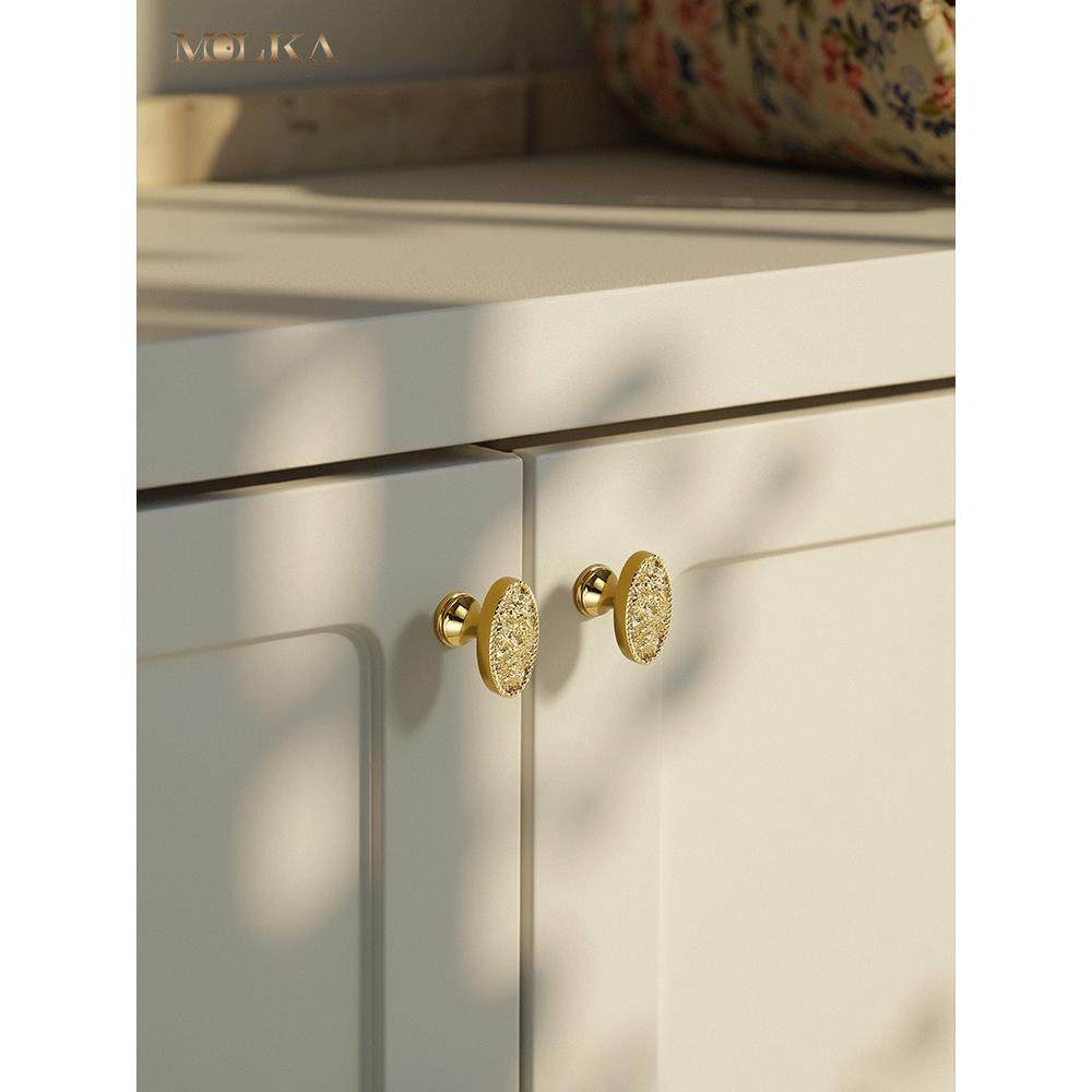 法式椭圆形金色单孔黄铜拉手现代简约橱柜衣柜门抽屉锤纹创意把手,基础建材,小拉手,淘宝优惠券,粉丝福利购,淘宝优惠卷