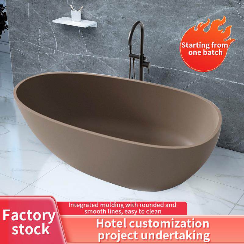 人造石浴缸小户型人造石哑光浴缸家用1.8M大尺寸双人泡澡浴缸