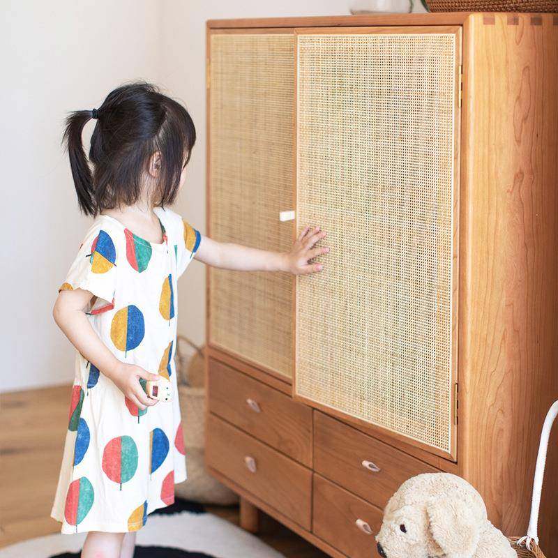 北欧藤编儿童衣柜家用卧室实木单人衣服收纳柜日式简约双门小衣橱,鲜花速递/花卉仿真/绿植园艺,割草机/草坪机,淘宝优惠券,粉丝福利购,淘宝优惠卷