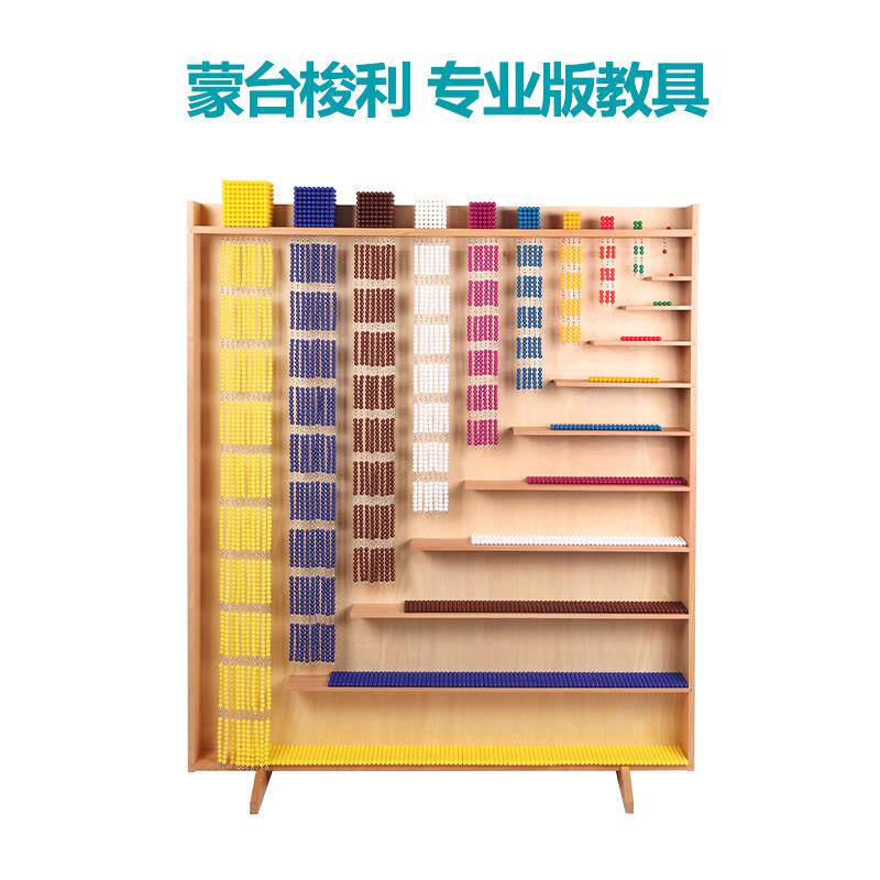 蒙台蒙特梭利蒙氏立方珠链及框架数学教具儿童早教益智玩具专业版