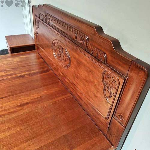 新中式花梨木实木床古典榫卯工艺仿古花高箱储物主卧双直销