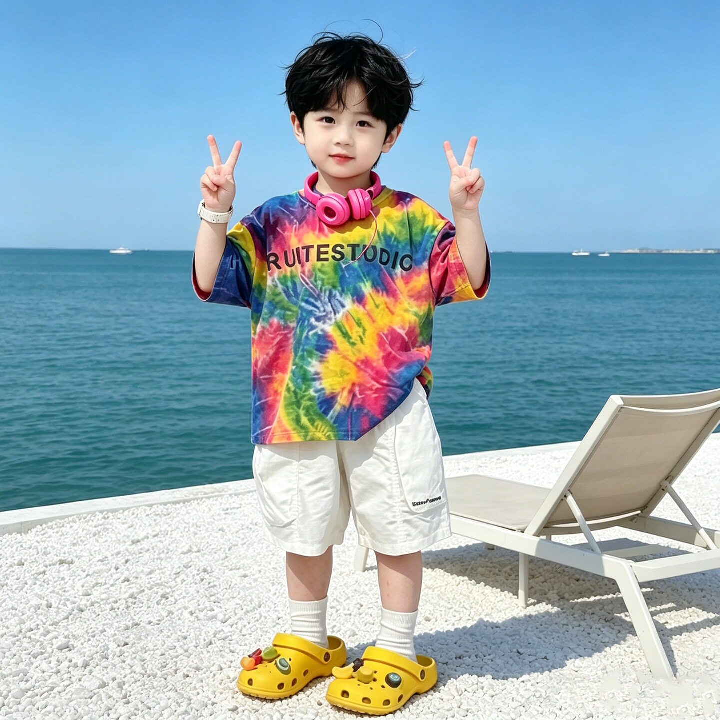 男童夏套装酷帅2026新款韩版小童宝宝衣服儿童男孩时髦短袖两件套