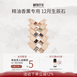 植物光年【12月生辰石】水晶原石天然精油香薰宝石扩香盒晶石香薰
