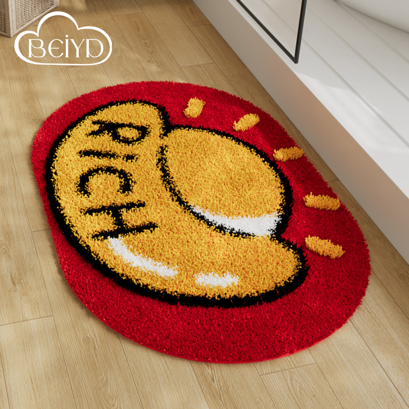 浴室门口防滑吸水地垫招财进宝