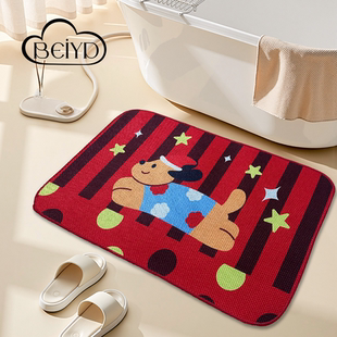 亚麻编织浴室地垫卫生间厕所门口吸水防滑专用脚垫家用高级感耐脏