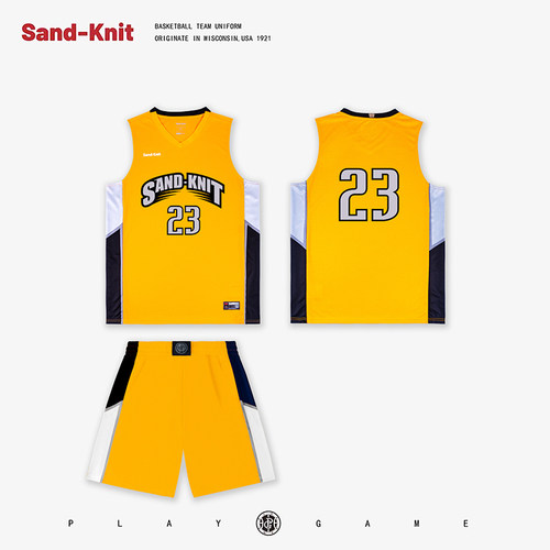 Sandknit亮黄色球衣篮球服套装2025新款球衣定制速干宽松透气队服
