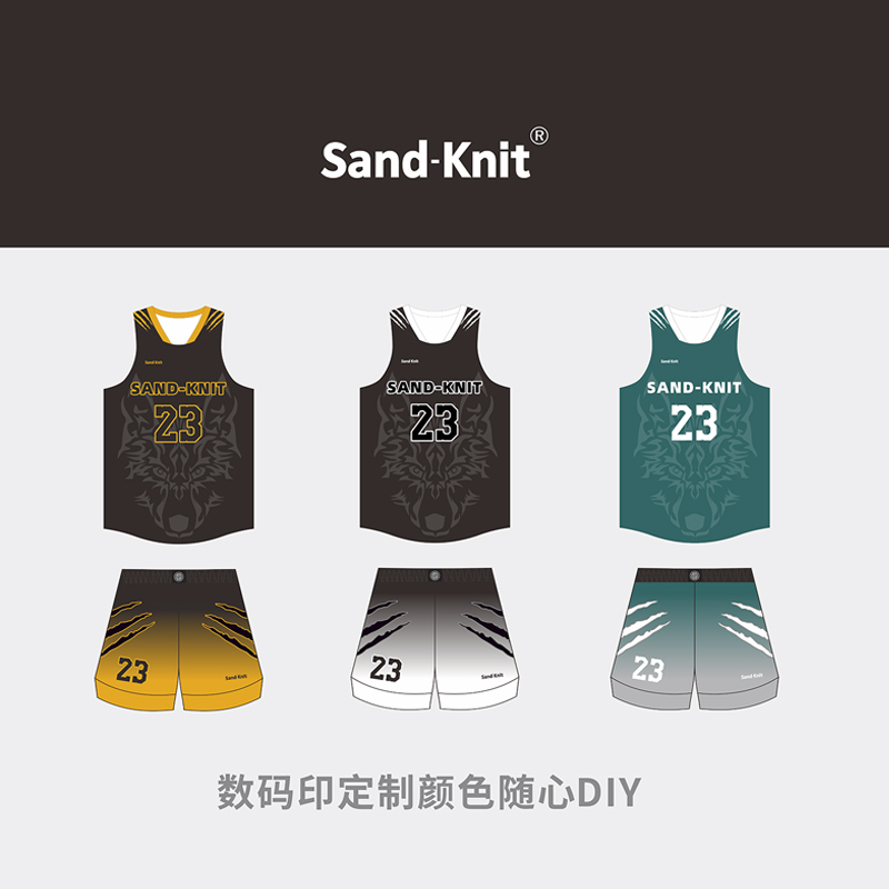 狼元素印花美式四份短裤队服