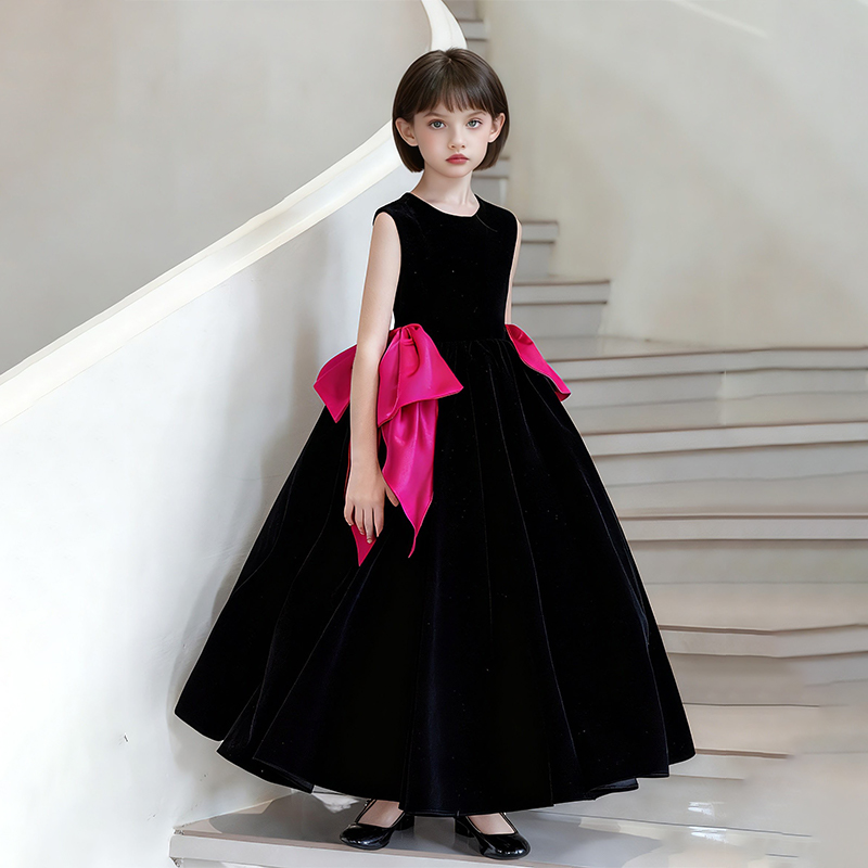 女童礼服裙法式轻奢小众长款钢琴演奏儿童演出服生日宴十岁公主裙