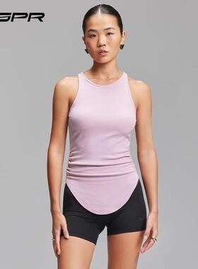 ’NSPR运动背心高弹包裹修身瑜伽服跑步运动健身瑜伽背心粉紫色