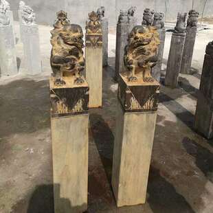 厂家供应石雕仿古拴马桩狮子拴马柱仿古石雕动物马桩庭院摆件