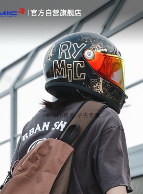 RYMIC睿觅正品头盔V80海绵宝宝3C认证摩托车全盔男女通用复古联名