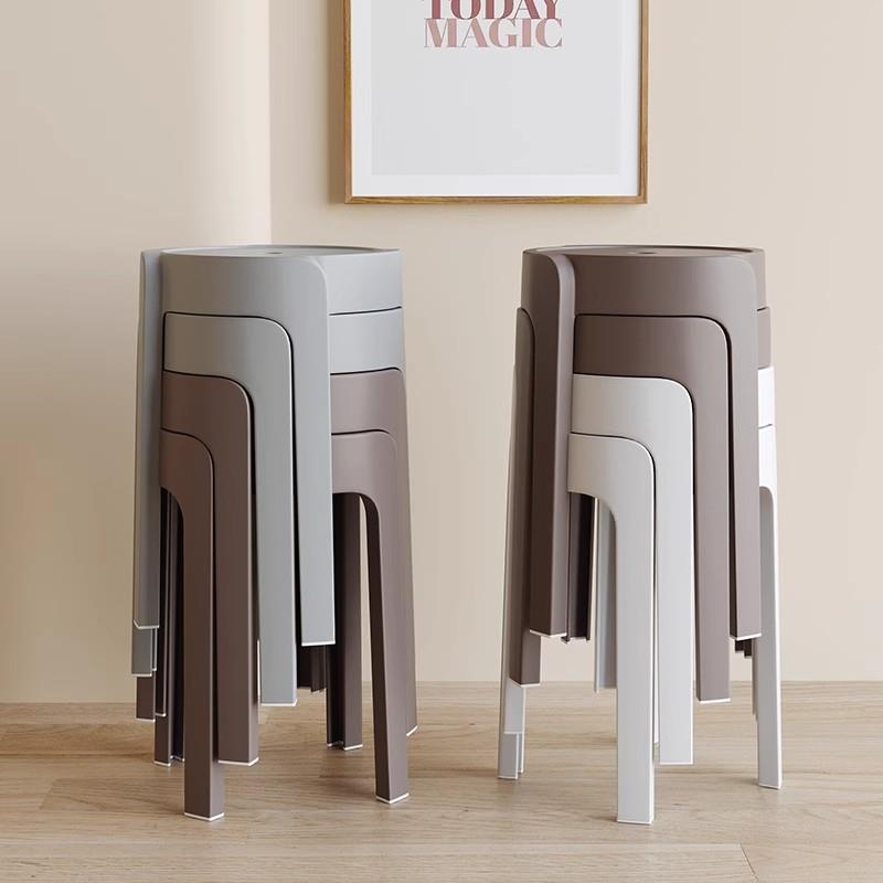 塑料凳子可叠放家用加厚风车凳现代简约餐桌高板凳旋风椅子圆胶凳