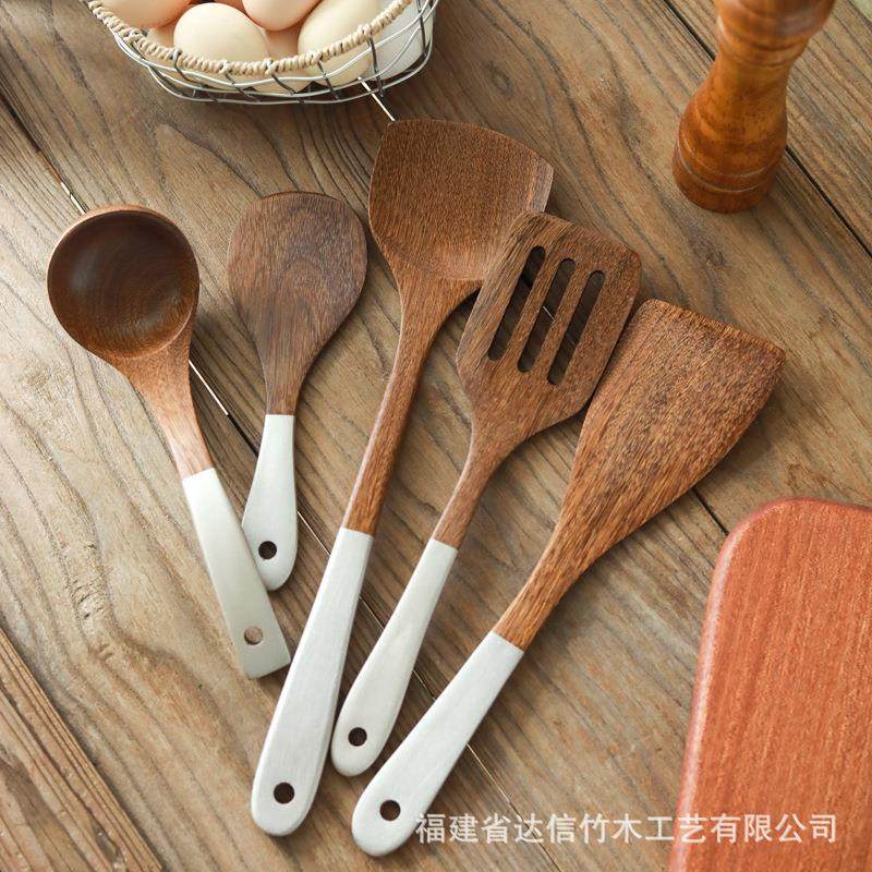 鸡翅木锅铲 不粘锅专用长柄实木锅铲套装耐高温炒菜铲子木铲刻字