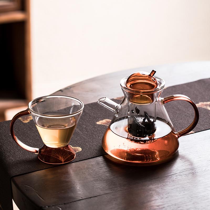 高硼硅玻璃花草茶壶可电陶炉加热煮茶烧水壶 家用玻璃普洱泡茶壶