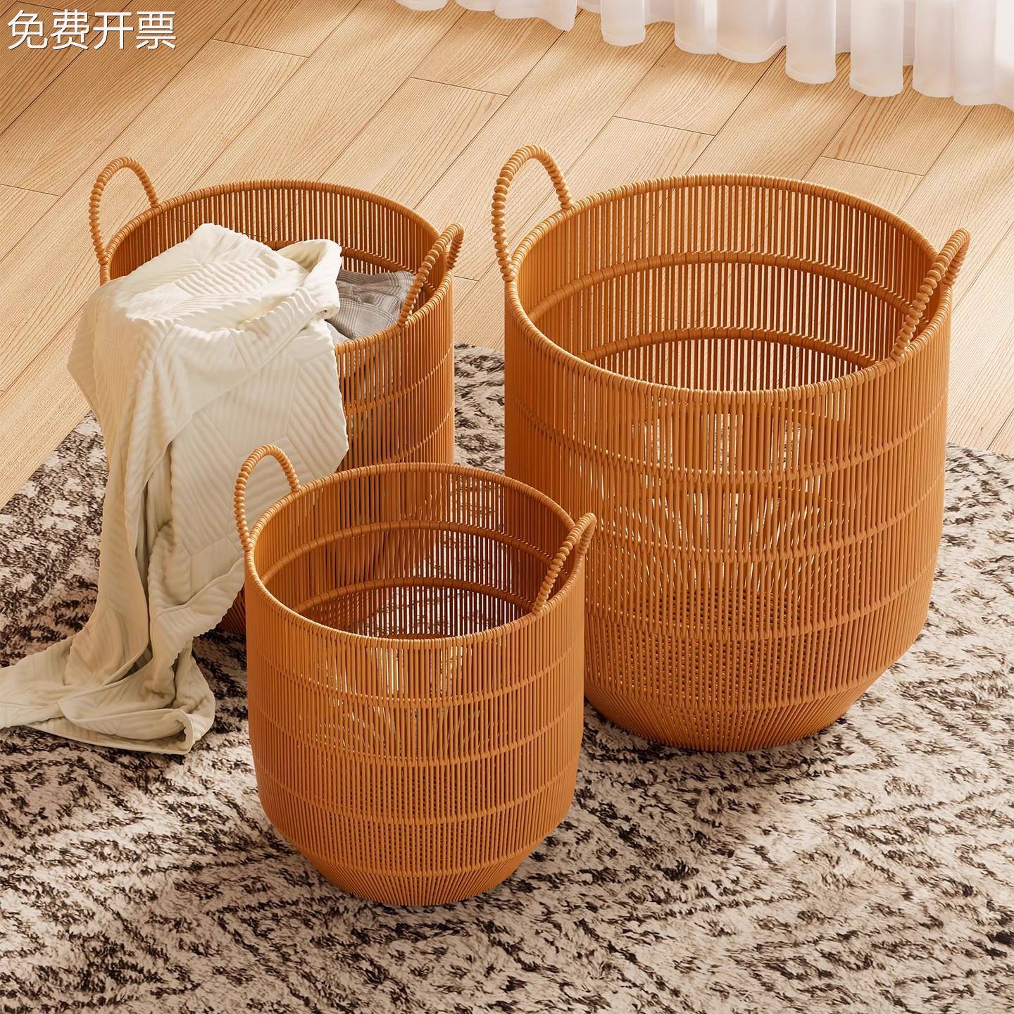 仿藤编脏衣篓家用大容量洗衣篮浴室轻奢高颜值卧室脏衣服收纳神器