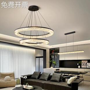 客厅吊灯现代简约大气意式极简设计师高端轻奢圆环餐厅全光谱吊灯