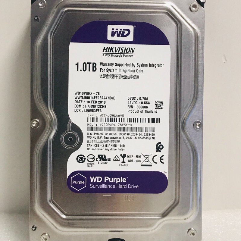 议价西数1TB紫机械硬,型号:WD10PURX,
