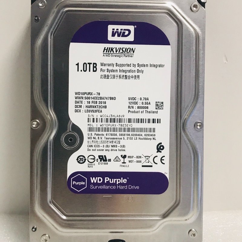 议价西数1TB紫机械硬,型号:WD10PURX,紫 6