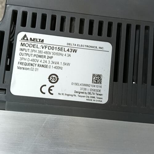 议价台达变频器 VFD015EL43W 1.5KW 380V