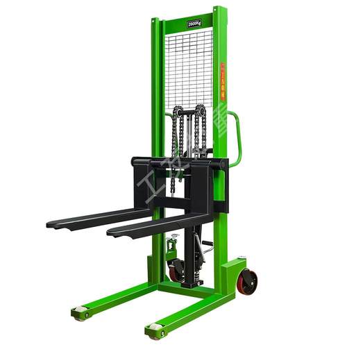 叉车 C型钢堆高车手动升高液压车1吨2吨升降小型装卸搬运车升高车