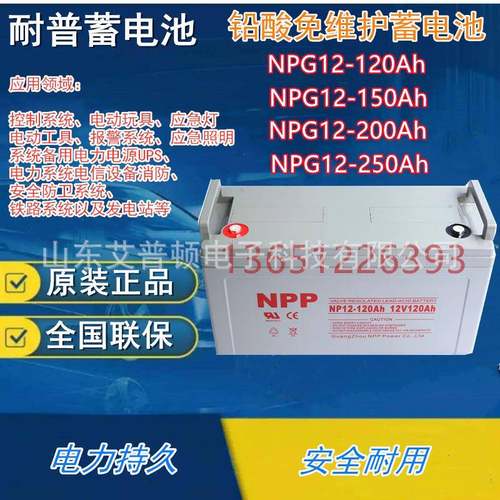 NPP12V铅酸免维护蓄电池NP12-150/200/250AH储能型UPS电源用