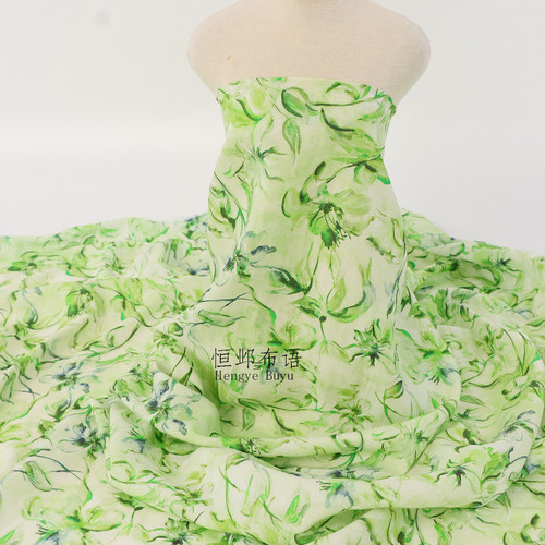 天丝（莱赛尔)亚麻印花服装面料女装连衣裙衬衫半裙手工diy布料