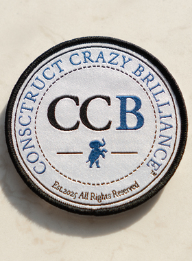 CCB踩踩背吧唧/冰箱贴NFC布面织唛徽章蓝象棍哥otto抽象学院风