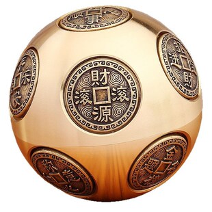 纯黄铜十二面转转手球12面旋转魔方金属指尖陀螺把玩W手把件手握