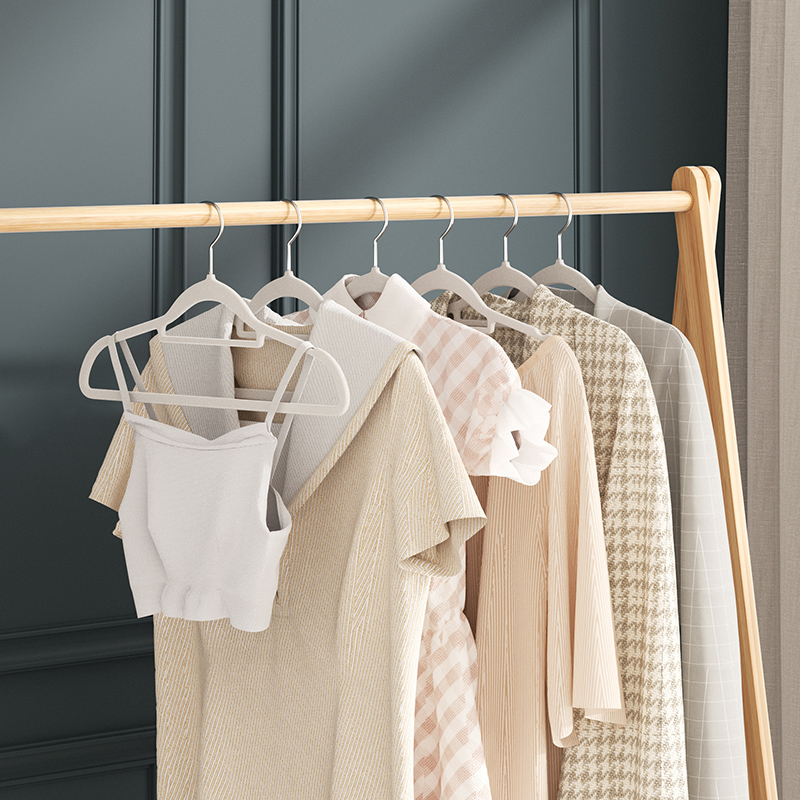 植绒衣架家用挂衣防滑无t痕防肩包整理师专用衣柜收纳衣挂晾衣撑