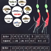 虾皮串钩路亚翘嘴白条青稍u鱼皮钩红皮亮片仿生串钩白阿吉抛杆仕