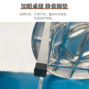 不锈钢内置转盘圆桌家用饭桌可折叠大圆桌餐桌连体圆台桌子 新款