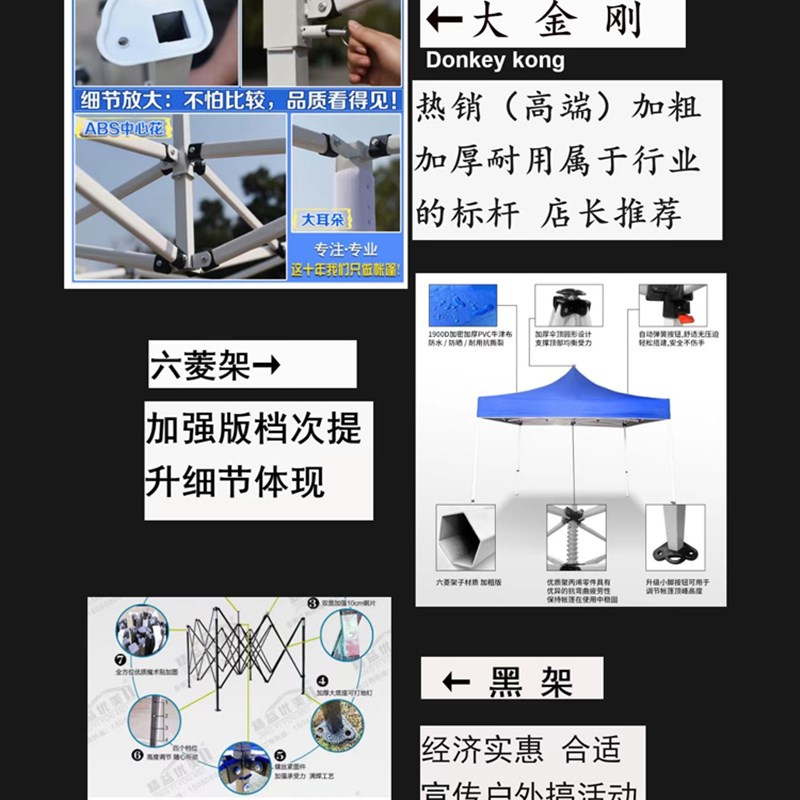 围布四脚帐篷大伞摆摊防雨遮风雨蓬遮阳棚四角帐户外篷透明围布伞