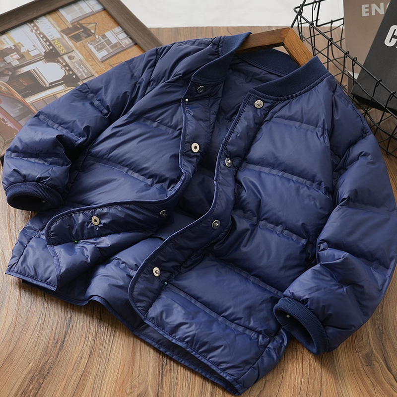 男童秋冬轻薄羽绒服2023春秋新款圆领保暖童P装中大童简约百搭外