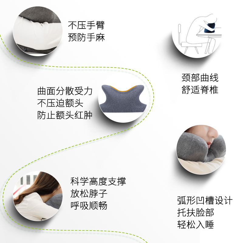 午睡枕趴睡d枕学生教室趴桌子睡觉神器成人便携抱枕办公室午休枕