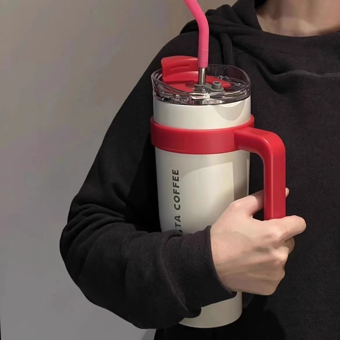 冰霸杯巨型杯ins高颜值保温杯水杯大容量吸管杯保冷杯杯子保暖杯