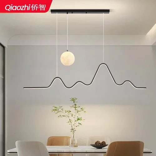 护眼餐厅吊灯饭厅餐桌吧台灯具现代简约月球灯北欧极简餐厅灯定制