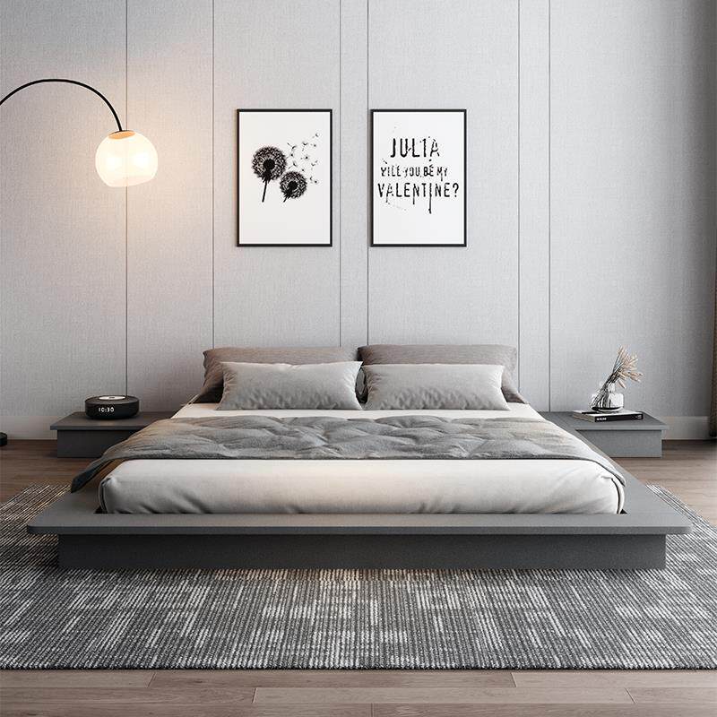 床架子无床头床现代简约小户型榻榻米落地矮床卧室侘寂风无靠背床