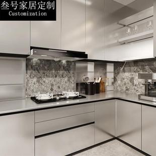 北京整体304全不锈钢整体橱柜定制现代简约开放式厨房0甲醛灶台柜