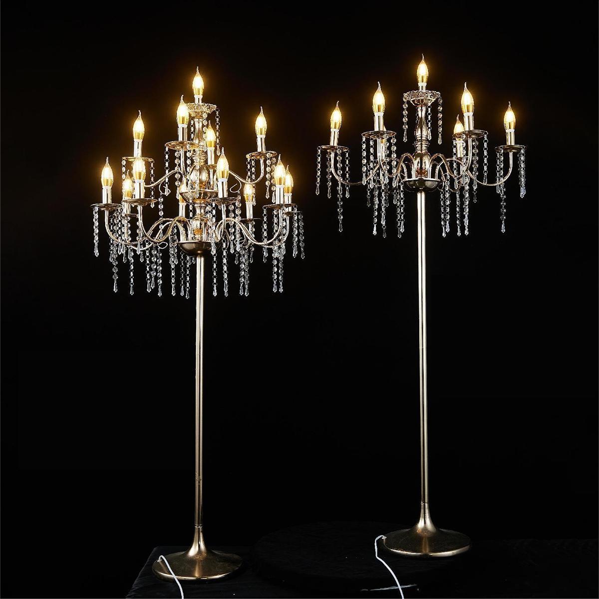 婚庆道具落地水晶灯蜡烛路引灯欧式复古金色舞台装饰场景布置氛围