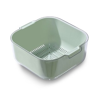 双层洗菜盆沥水篮塑料厨房家用水果盘客厅水槽滤水菜篓淘洗篮子白