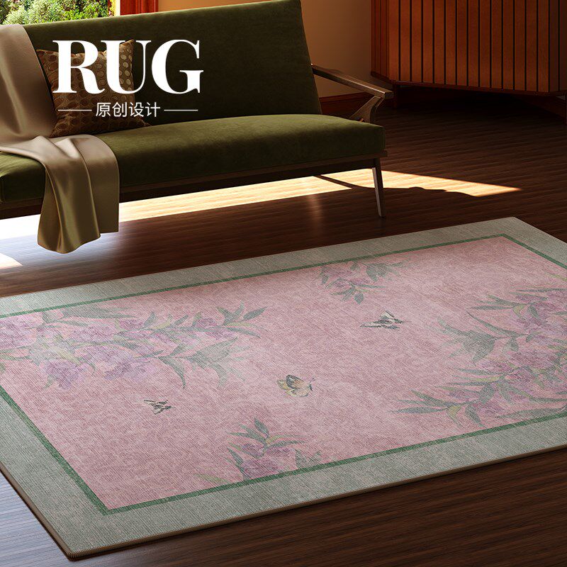 RUG原创设计 新中式覆古地毯客厅轻奢高级感中古免洗卧室地垫全铺
