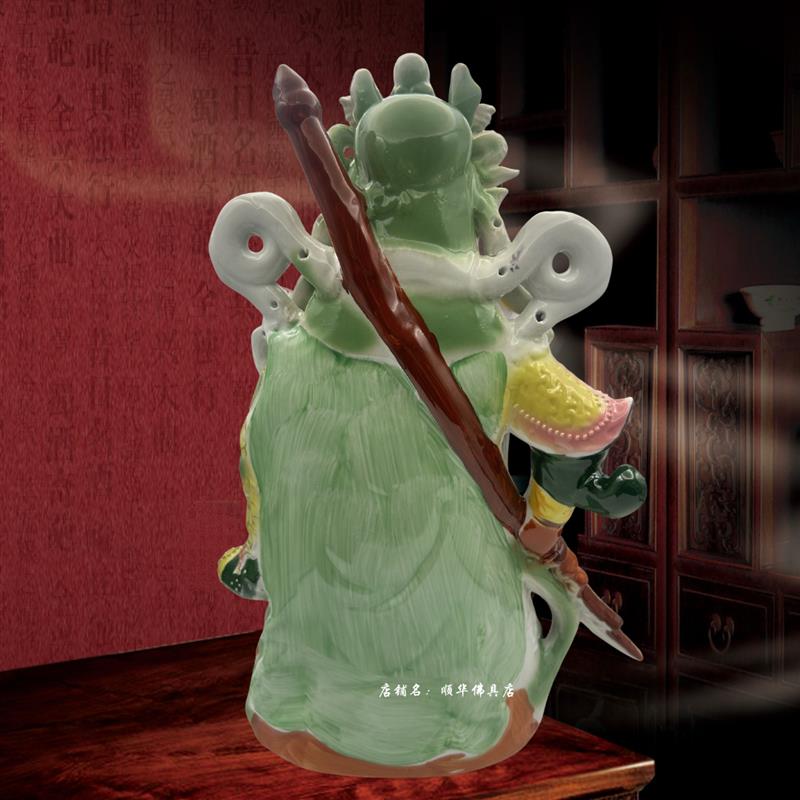 横刀关二爷 陶瓷神像武财神关公招财背刀财神爷佛像开业摆件