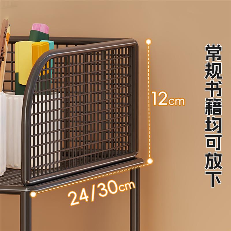 窄边书架课本收纳柜图书整理架儿童阅读架简易书柜滑轮小推车子