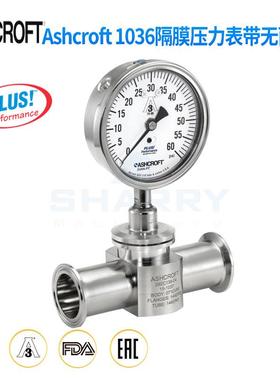 雅斯科ASHCROF1036卫生级隔膜表不锈钢压力表