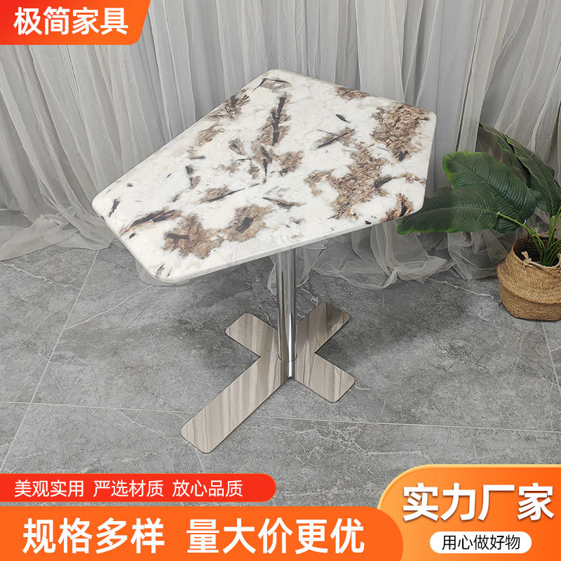 轻奢异型角几边几不锈钢桌腿可移动小圆桌茶几现代简约沙发边几图片