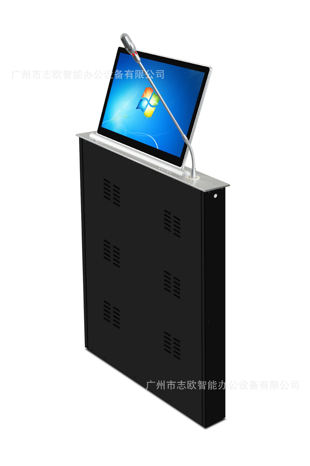 无纸化音视频会议系统终端超薄液晶屏集成话筒升降会议桌厂家
