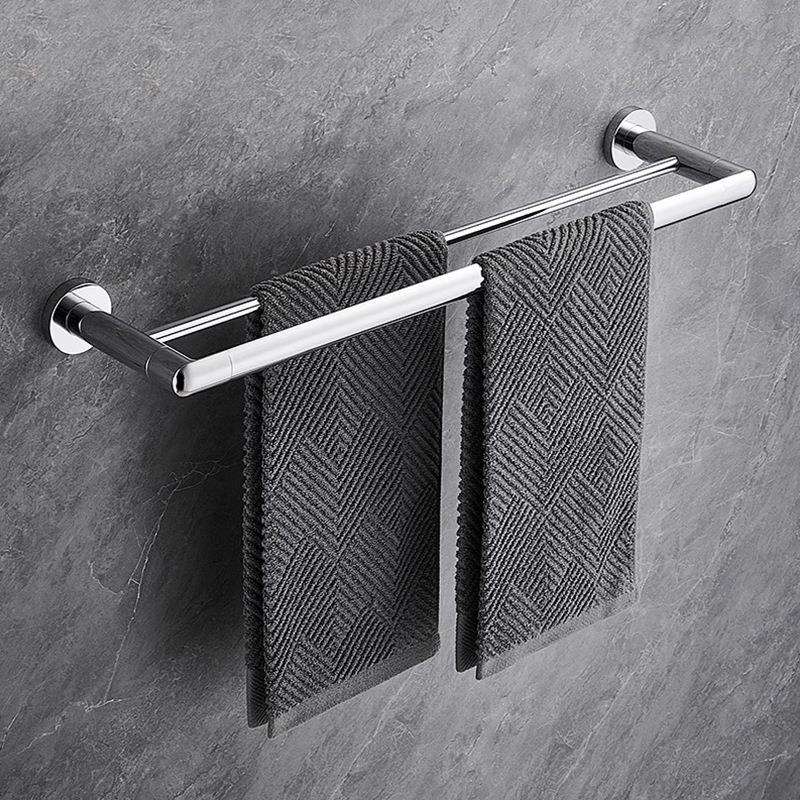 锌合金毛巾架打孔浴室挂杆壁挂加长毛巾杆厕所卫生间双杆浴巾架子