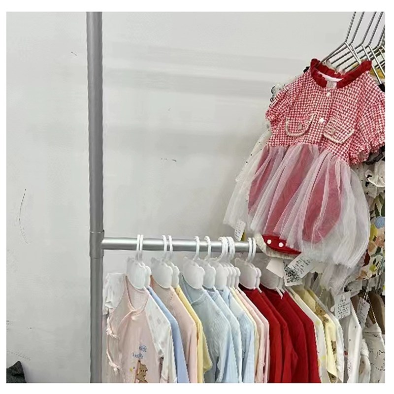 双层可升降调节服装架服装店银色挂衣架童装店展示架男女装店衣架